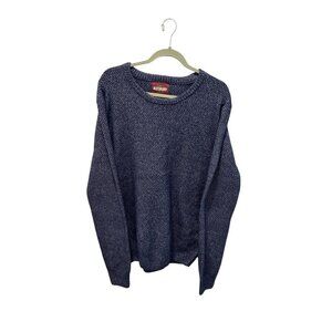 Alesbury Navy Blue Knit Sweater Mens Crewneck Long Sleeve Casual Cotton large